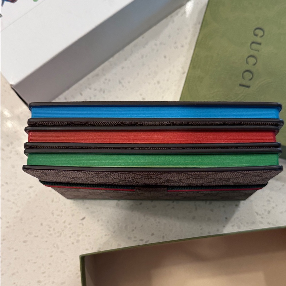 Gucci Beige and Green Notebook with Signature Pattern Gift Set - Picture 11 of 12